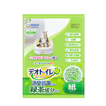 UniCharm Litter Refill Paper Pellets Green Tea Scent 2L